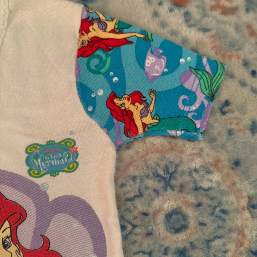 Disney The Little Mermaid Sleepwear T-shirt Youth Size 6 Vintage - Picture 7 of 10